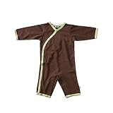 Baby Soy Chocolate/Tea Trim Kimono Onepiece