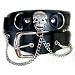 BLACK PIRATE SKULL CHAIN LINK GOTH GROMMET BELT LARGE