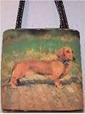 Dog Breen Purse - Red Dachshund Bucket Handbag