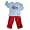 Mis Tee V-Us - Boys Long Sleeve Pant Set, Blue, Red (Size 4/5)