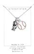 Clayvision Softball Girl w/Color Baseball Charm on a Necklace
