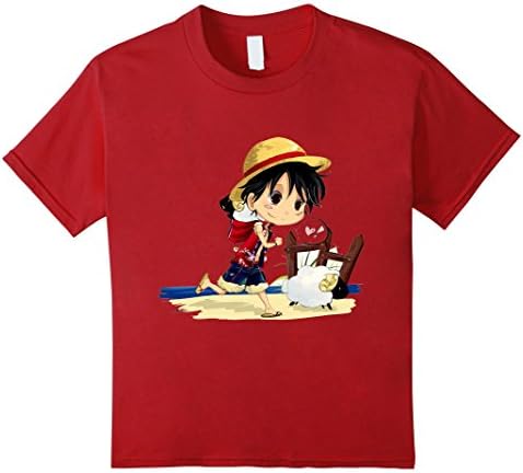Kids Luffy Chibi T-Shirt 4 Cranberry