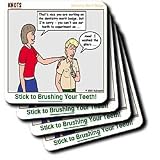 Rich Diesslins Funny KNOTS Scouting Cartoons - Stick to Brushing Your Teeth - Dentistry - Coasters