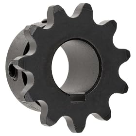 Martin 35BS10HT 1/2 Type BS Hardened Tooth Sprocket With Keyway and 2 Setscrews for 35 Chain, 3/8" Pitch, 10 Teeth, 0.5" Bore Diameter, 1.379" Outside Diameter, 0.168" Wide