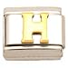 "H" Italian Charm Gold Plated 9mm
