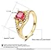 Yoursfs Gorgeous 18K Rose Gold Plated Shinning Crystal Ruby Cocktail Ring
