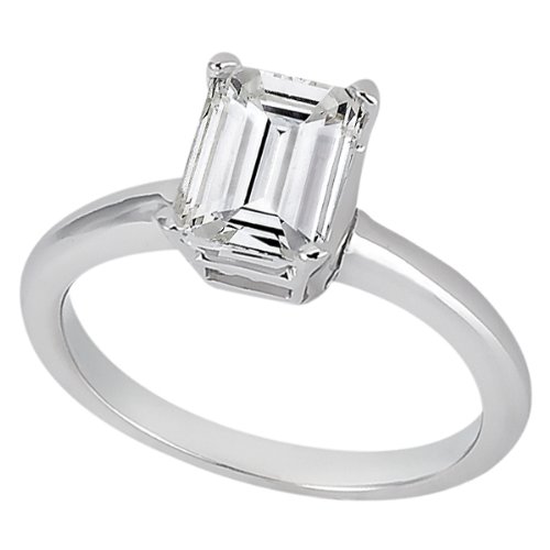 Buy Solitaire Engagement Ring Setting for Emerald-Cut Diamond Palladium