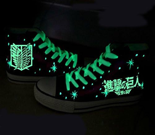 Attack on Titan Shingeki No Kyojin Cosplay Shoes Canvas Shoes Hand-painted Shoes Luminous 1