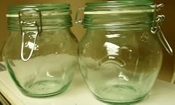 2 Pieces Italian 24 Ounce (720ml) Hermetic Recycled Glass Canning Jar