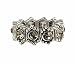 Ring - R63 - Swarovski (tm) Crystal Stretch - Size Lg ~ Black Diamond (Gray / Grey)