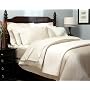 Pinzon 400-Thread-Count 100% Egyptian Cotton Hemstitch Full/Queen Duvet Set, Sand