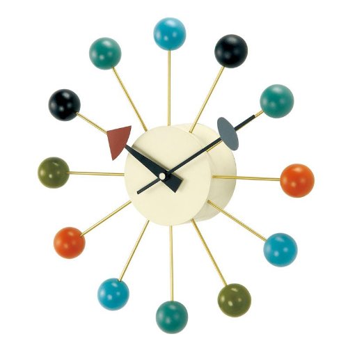 Nelson Atomic Ball Wall Clock Multi EvieBrownZrVy
