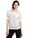 Jones New York Women's Ballet Neck Lace Top, White, Small