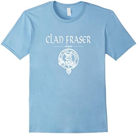 Men's Clan Fraser Crest T-shirt Je Suis Prest Motto Scottish Gift 2XL Baby Blue