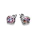 Jewelrypalace Women's Oval Natural Rainbow Mystic Topaz 925 Sterling Silver Stud Earrings