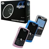 Combo of PAMA Sigma Bluetooth Handsfree Sun Visor 2300 Car Kit Speakerphone with Caller ID and White, Blue, Pink Silicone Skin Cover Case for Blackberry 8800 8820 8830