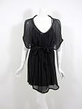 Diane Von Furstenberg womens sol black chain sheer silk dress 10 Diane Von Furstenberg womens sol black chain sheer silk dress 10
