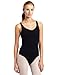 Danskin Women's Shir-Front Leotard Athletic Tank, Black, Petite