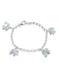 Bling Jewelry Patriotic Sterling Silver Elephant Charms Bracelet