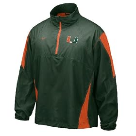 Nike Miami Hurricanes Green-Orange 3rd Down Conversion Storm-FIT 1 4 Zip Performance...