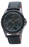 Kahuna Black Leather Ladies Strap Watch KLS-0027L
