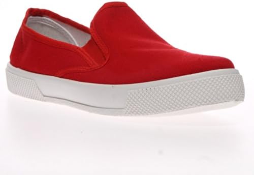 My1stwish Women's Slip On Skater Canvas Red Plimsolls Size 7