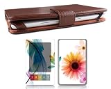 Bundle Monster Barnes & Noble Nook Genuine Leather Case Cover Jacket + Skin Art Decal Sticker + Screen Protector Ebook Accessories Combo - Fit 3G and Wifi Version