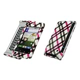 Premium Hot Pink Plaid Design Snap-On Cover Hard Case Cell Phone Protector  ....