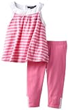 Nautica Girls 2-6X 2 Piece Printed Tunic Legging Set, Pink, 2T
