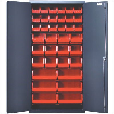 Click To 36" Wide Welded Storage Cabinet with 36 Ultra Bins Details... 36" Wide Welded Storage Cabinet with 36 Ultra Bins