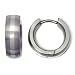 Titanium 14K White Gold Inlay Huggie Hoop Earrings