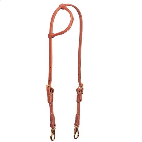 Weaver Leather Russet Protack Rolled Sliding One Ear Trainer Horse Headstall
