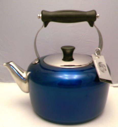 Great Britain Traditions Farmhouse Collection Metallic Blue Finish 2 Quart Teakettle