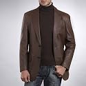 BGSD Men's Two-Button New Zealand Lambskin Leather Blazer - Regular & Tall