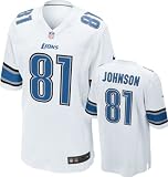 Calvin Johnson Youth Jersey: Away White Game Replica #81 Nike Detriot Lions Youth Jersey