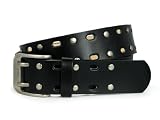 Two Row Circle Studded and Perforated Belt