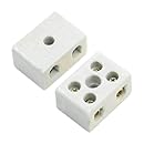 uxcell 2 Pcs 2W5H High Temperature Porcelain Terminal Block 30A 110-600V