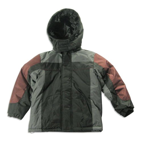 Sportier - Boys Hooded Winter Jacket, Black, Charcoal, Burgundy