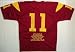Matt Leinart Signed USC Trojans Red Embroidered Stat Custom Jersey
