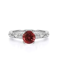 1 Carat Art Deco Ruby Ring in Sterling Silver