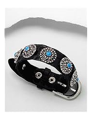 Black Leather Resin Bracelet In White Base