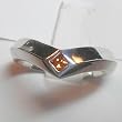 14K White Gold Orange Sapphire Ring