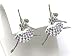 Gorgeous Multi-Color Crystal Skirted Dancer Arm Up LARGE Post/Stud Earrings Silver Tone with Crystal
