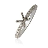 0.50cttw Natural White Round Diamonds (VS-Clarity,FG-Color) Semi-Mount Setting Anniversary Ring in 14K White Gold.