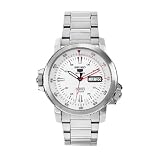 Seiko Men's SNZJ53 Seiko 5 Stainless Steel White Dial Watch
