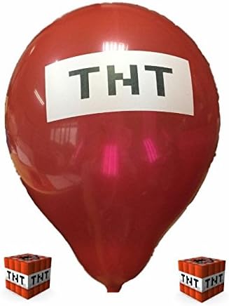 Mixed (Green / Red / Pink / Brown) Pixelated Balloons - 12 Inch Latex Party Balloons - 24 Count