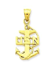 US Navy 14k Gold Anchor Pendant
