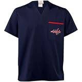 NHL Washington Capitals Navy Blue Solid Unisex Scrub Top (Large)