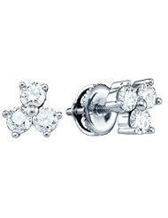 14KT White Gold 0.77 CTW Diamond Fashion Earrings