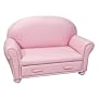 Gift Mark Upholstered Chaise Lounge with Pull Out Drawer, Pink